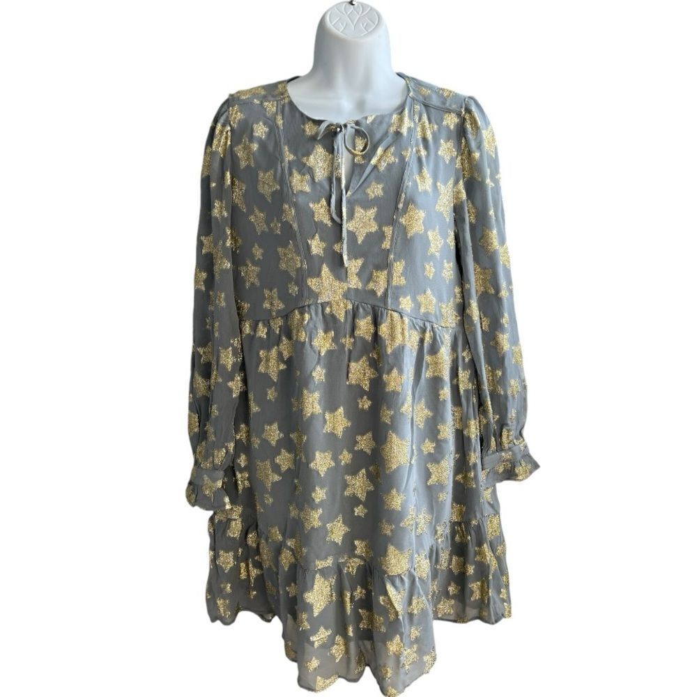 LOFT Petite Shimmer Star Tiered Dress In Size S